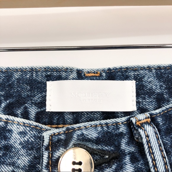 Moussy Vintage Acid Wash Boy Skinny High Rise Ankle Crop Blue Jeans 25 - Picture 4 of 8